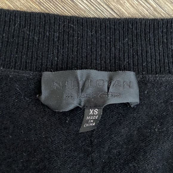 Nili Lotan Merle Black Cashmere V Neck Sweater XS - Picture 3 of 5